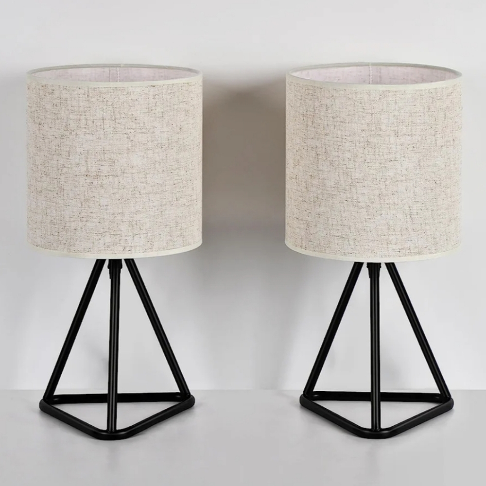 Last Chance to buy, no offers set of 2 Compact Modern Bedside Table Lamps